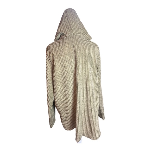 Jimmy Yoo Women’s Ribbed Button Up Hooded Jacket Green Size L NWT - Picture 6 of 10